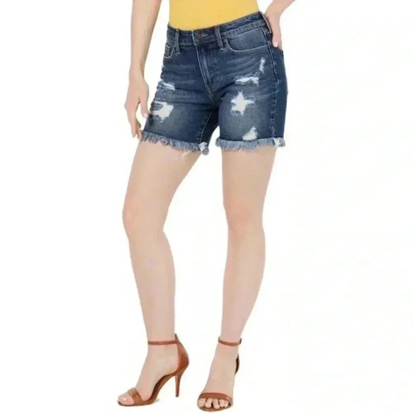 Guess Womens Distressed Frayed Hem Denim Shorts size 25 - Picture 1 of 9